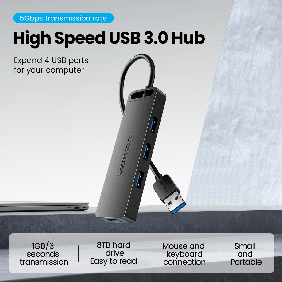 Vention 5-in-1 USB 3.0 Hub