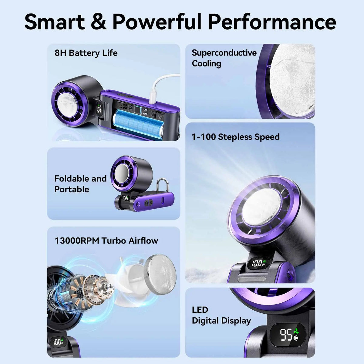 Vention Handheld Foldable High-Speed Cooling Fan