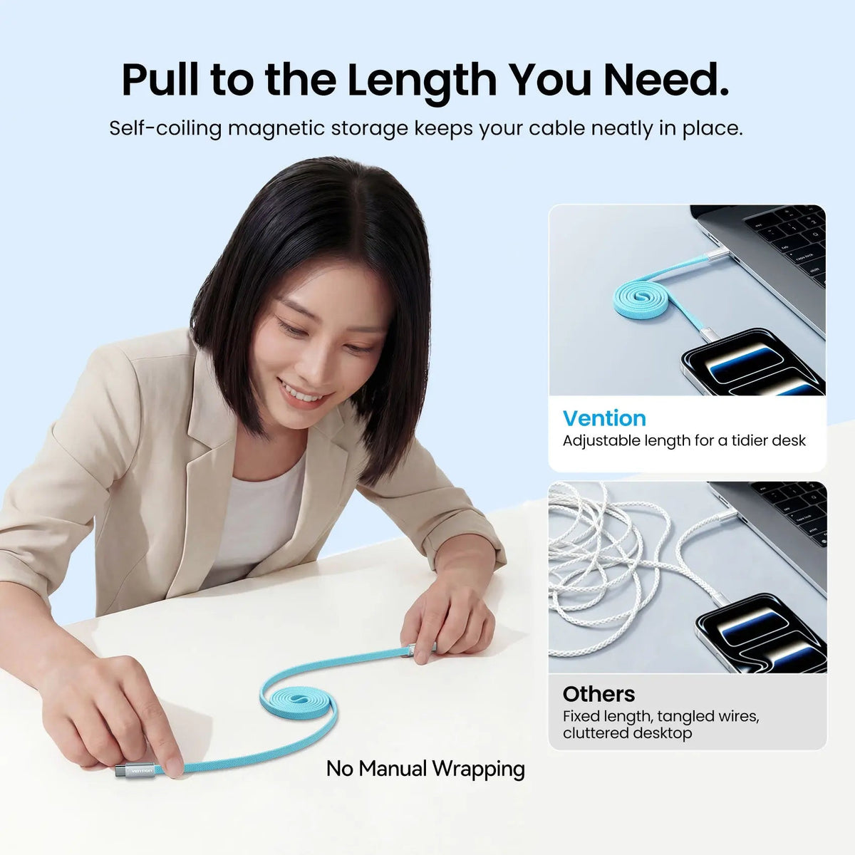 240W USB-C Slim Magnetic Fast Charging Cable