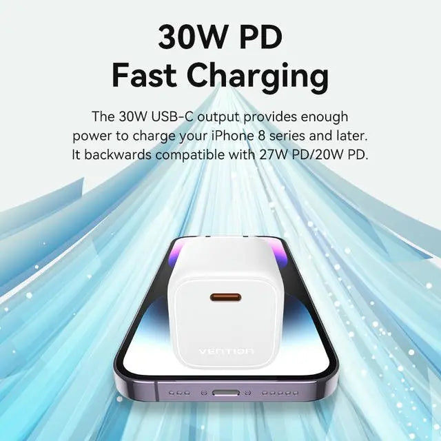 Vention 1-port USB-C GaN Charger(30W) US Plug