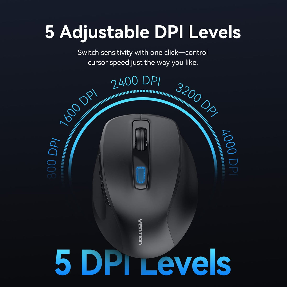 Vention Dual-Mode Wireless Ergonomic Mouse