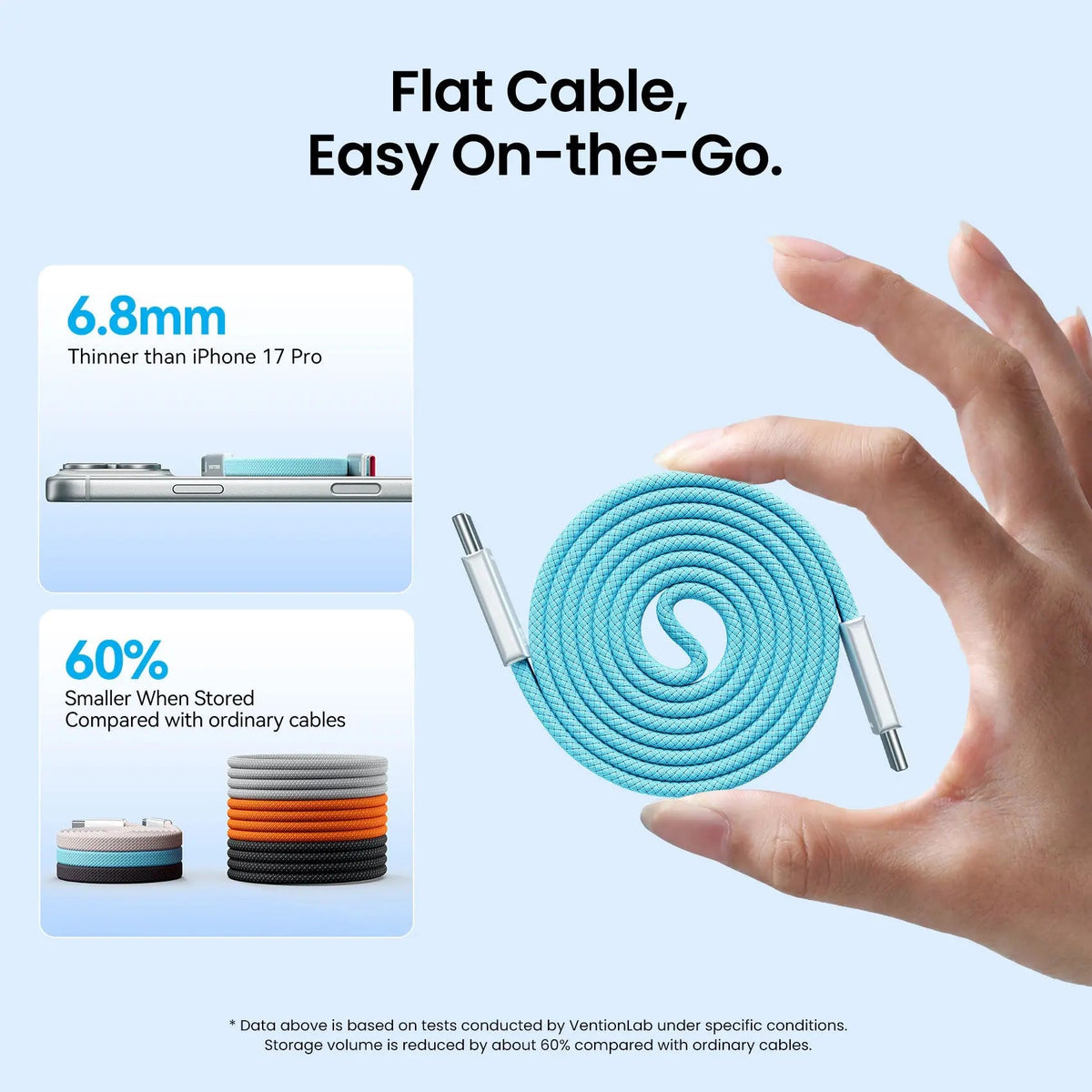 240W USB-C Slim Magnetic Fast Charging Cable