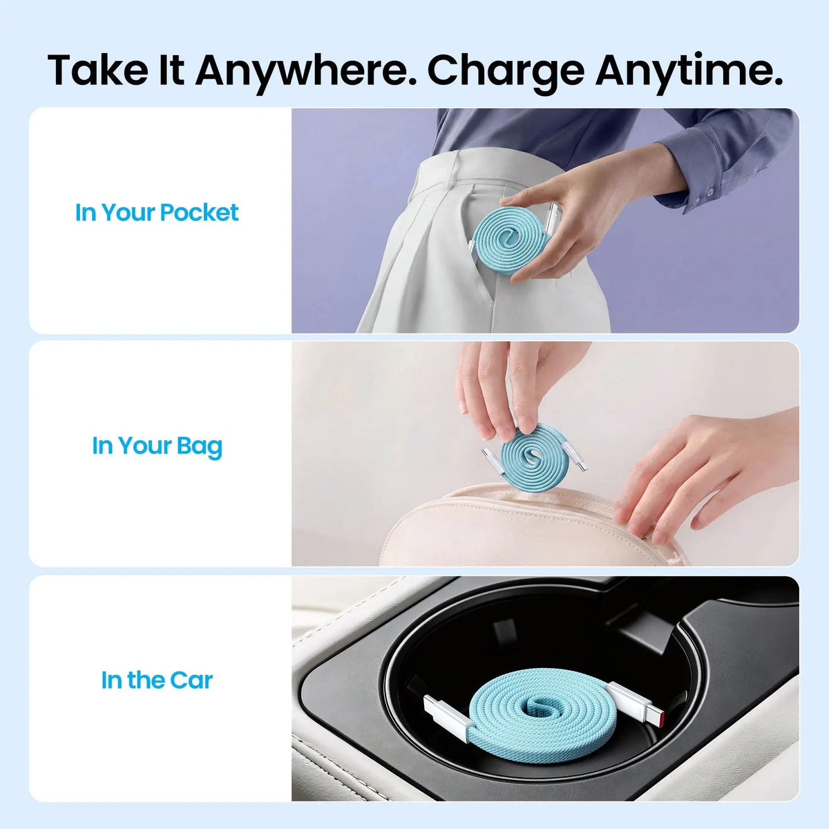 240W USB-C Slim Magnetic Fast Charging Cable