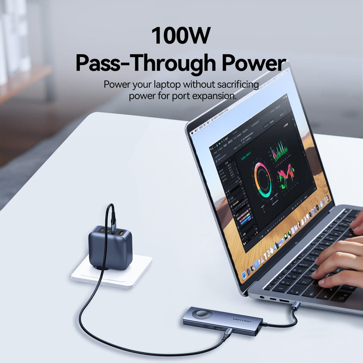 Vention 6-in-1 USB-C Wireless Charging Docking Station
