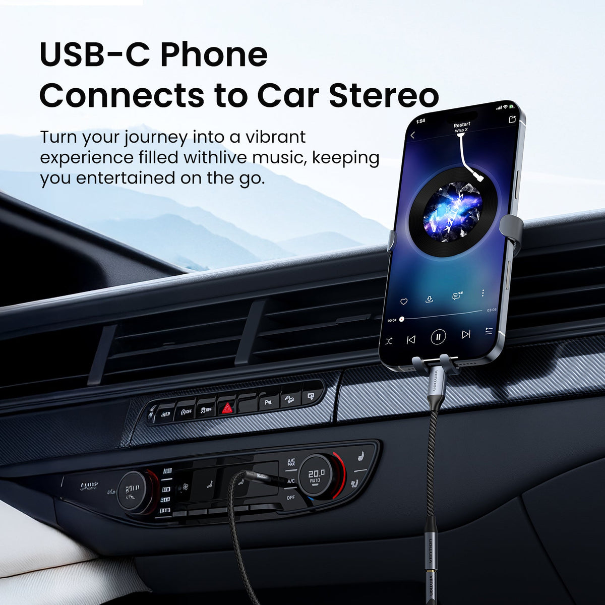 Vention USB-C Male to 3.5mm Female Audio Adapter