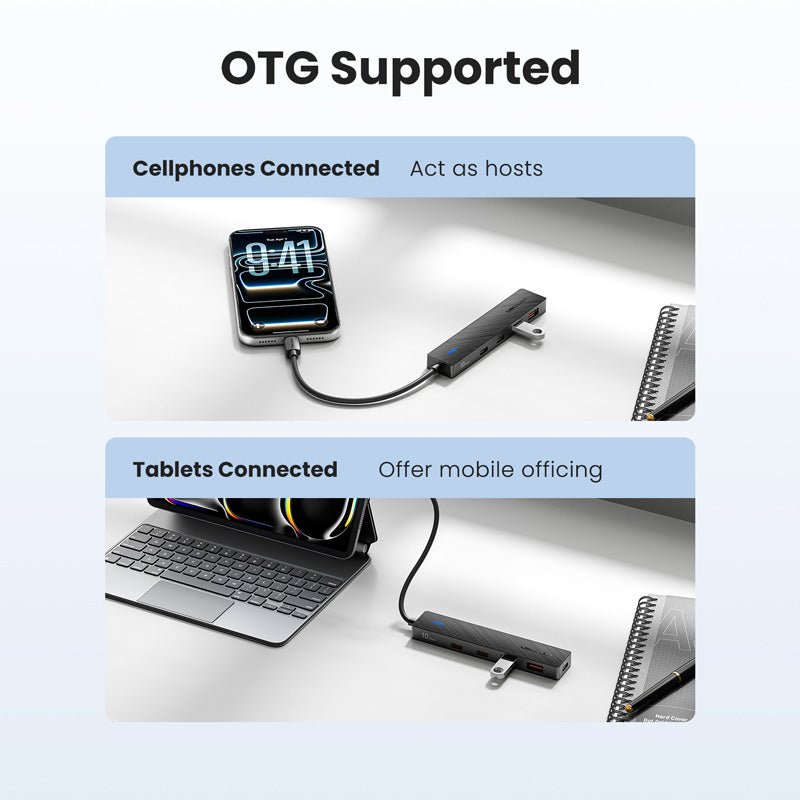 Vention USB-C to USB 3.2 Gen 2 Type-C*2 + USB 3.2 Gen 2 Type-A*2 + PD 10G Hub 0.15M Black