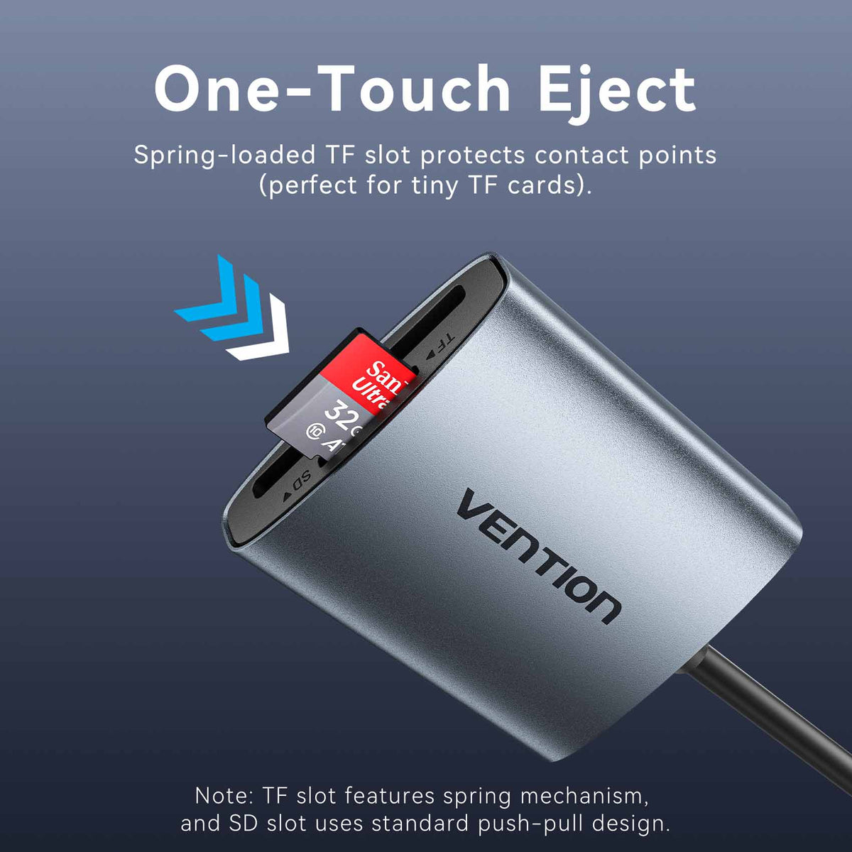 Vention 2-in-1 SD 4.0 Card Reader (SD + TF)