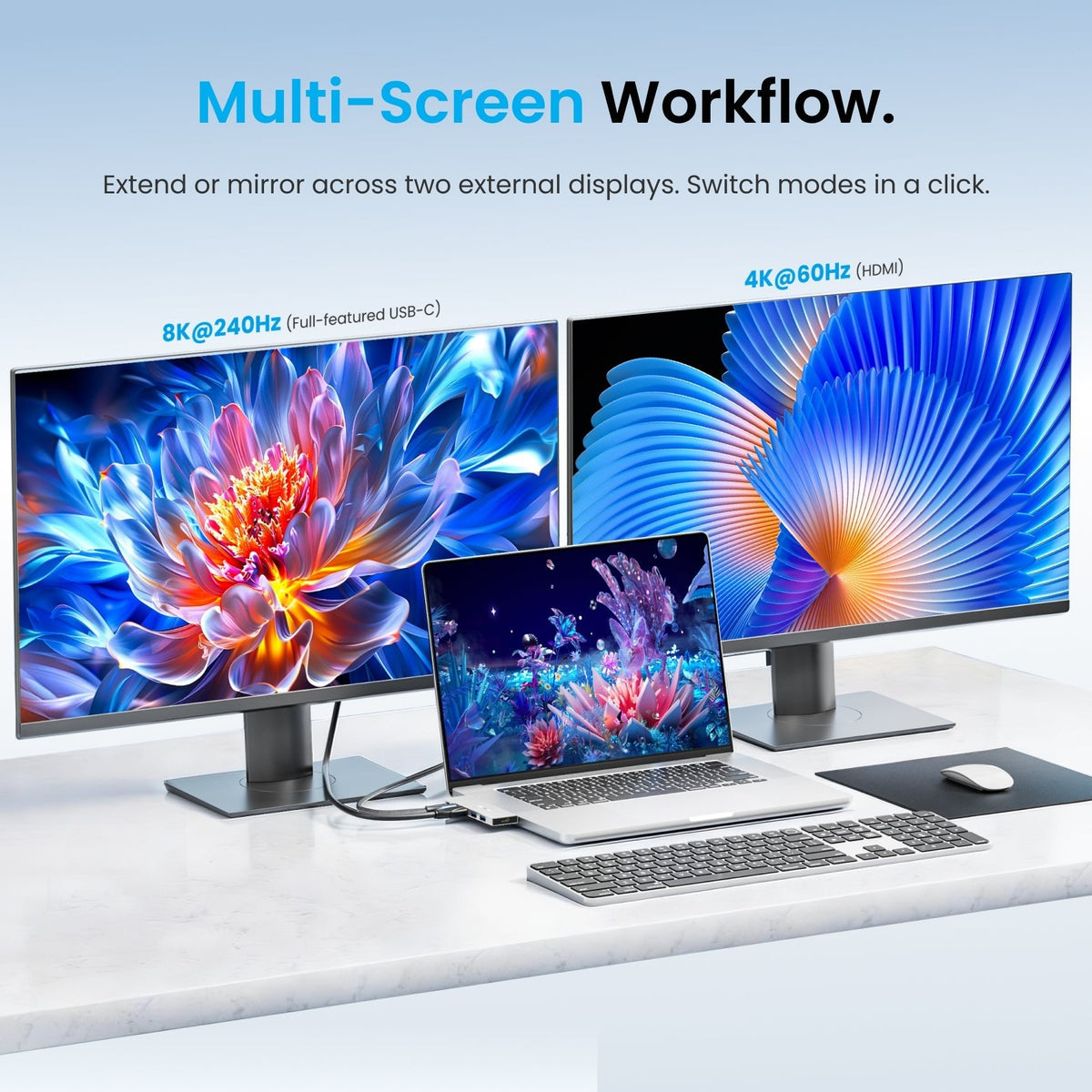 Vention 6-in-2 USB-C Plug-in Docking Station