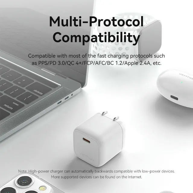 Vention 1-port USB-C GaN Charger(30W) US Plug