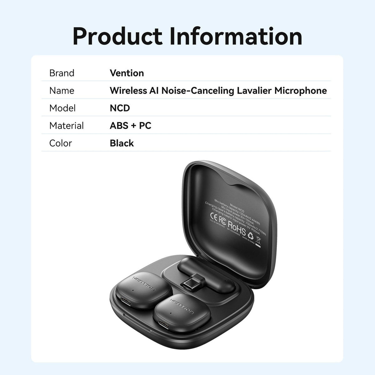 Vention Wireless Clip-On Microphone