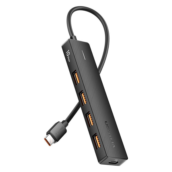 Vention USB-C to USB 3.2 Gen 2 Type-A x 4/PD 10G Hub 0.15M Black