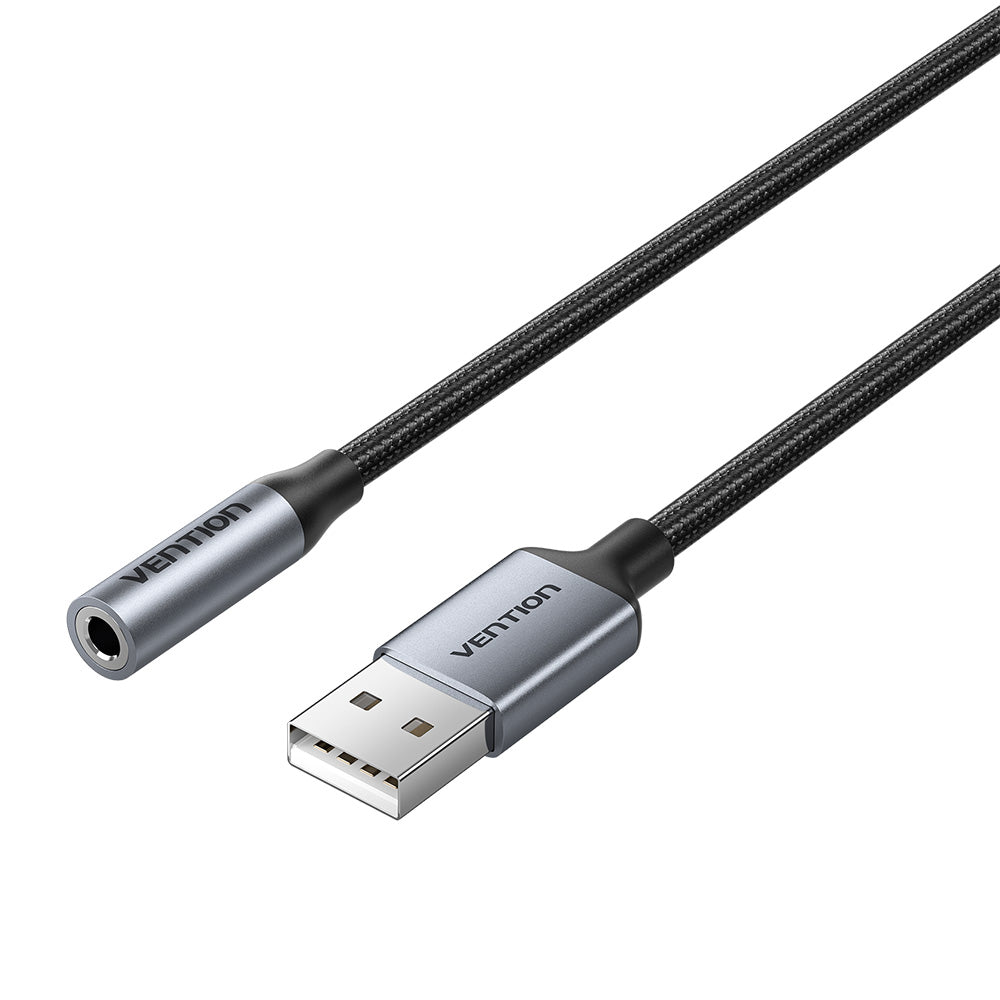 Vention 1-Port USB External Sound Card 0.25M Gray (OMTP-CTIA)