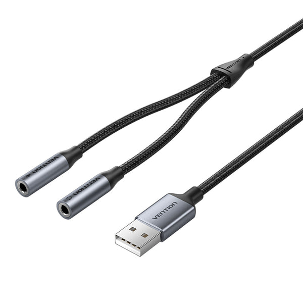 Vention 2-Port USB External Sound Card 0.25M Gray
