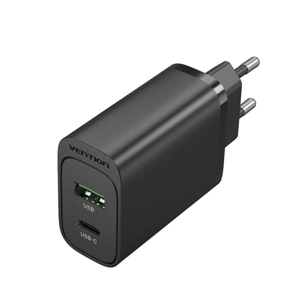Vention 2-port USB(A+C) Wall Charger (18W+20W) EU-Plug Black
