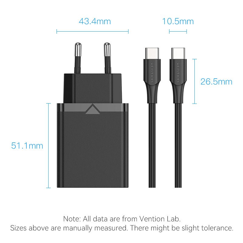 Vention 1-Port USB-C Wall Charger 25W EU-Plug