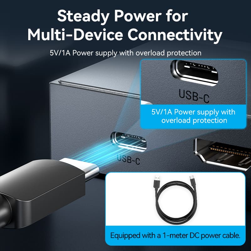 Vention 3 In 1 Out 8K HDMI™ Switcher Gray Aluminium Alloy Type
