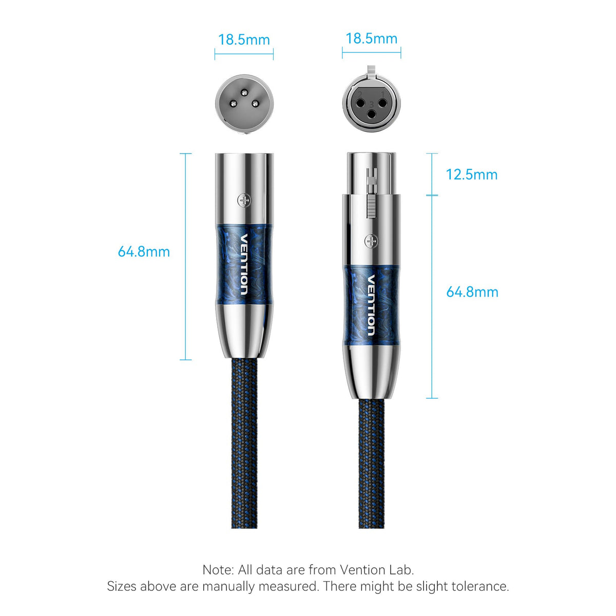 Vention XLR Male to XLR Female Microphone Cable (Hi-Fi)