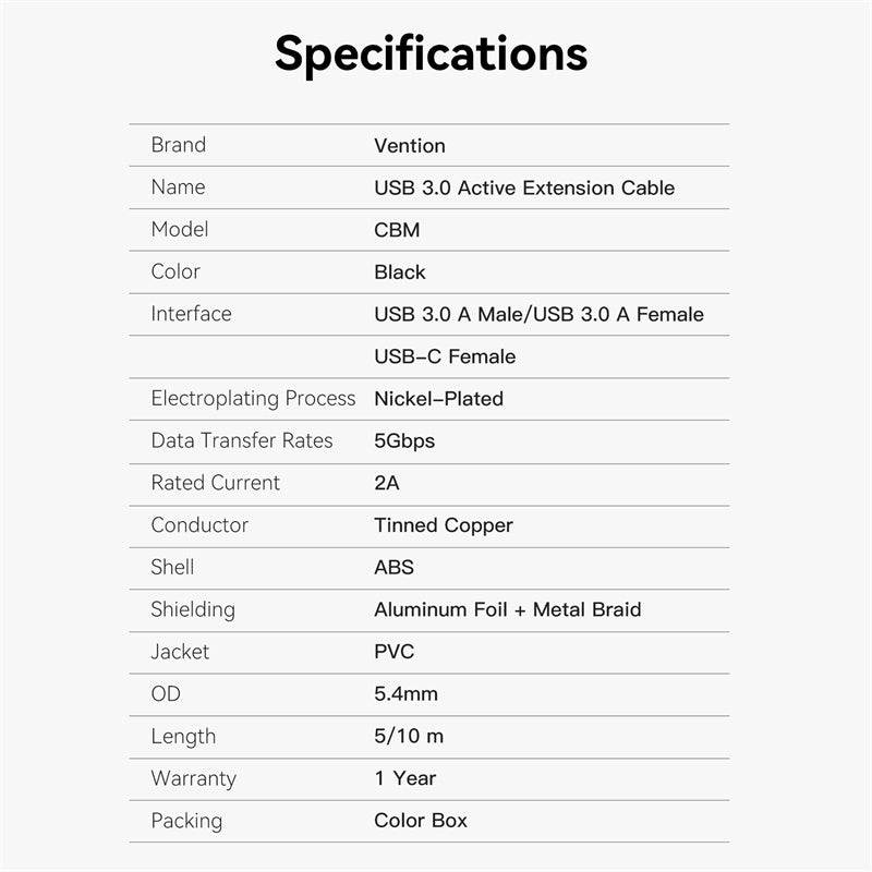 Vention USB 3.0 Active Extension Cable