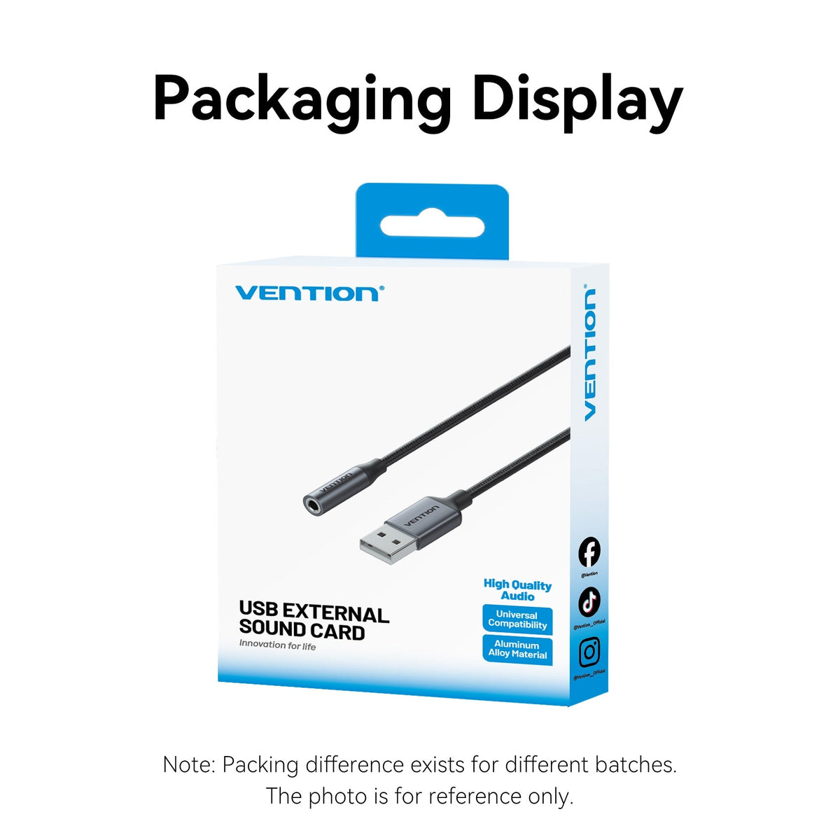 Vention 1-Port USB External Sound Card 0.25M Gray (OMTP-CTIA)