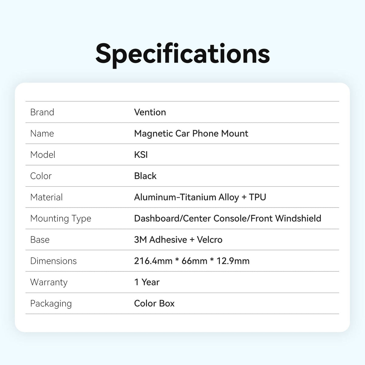 Vention Magnetic Car Phone Mount