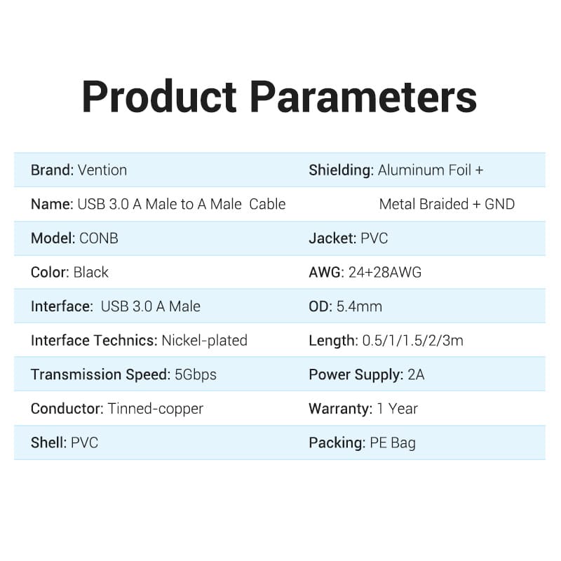 USB 3.0 A Male to A Male  Cable