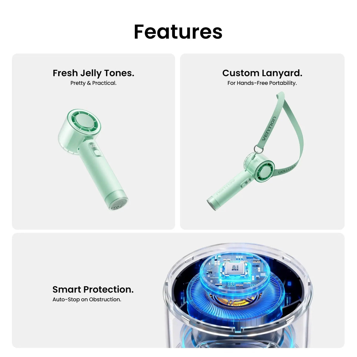 Vention Ultra-Light Foldable Handheld Fan
