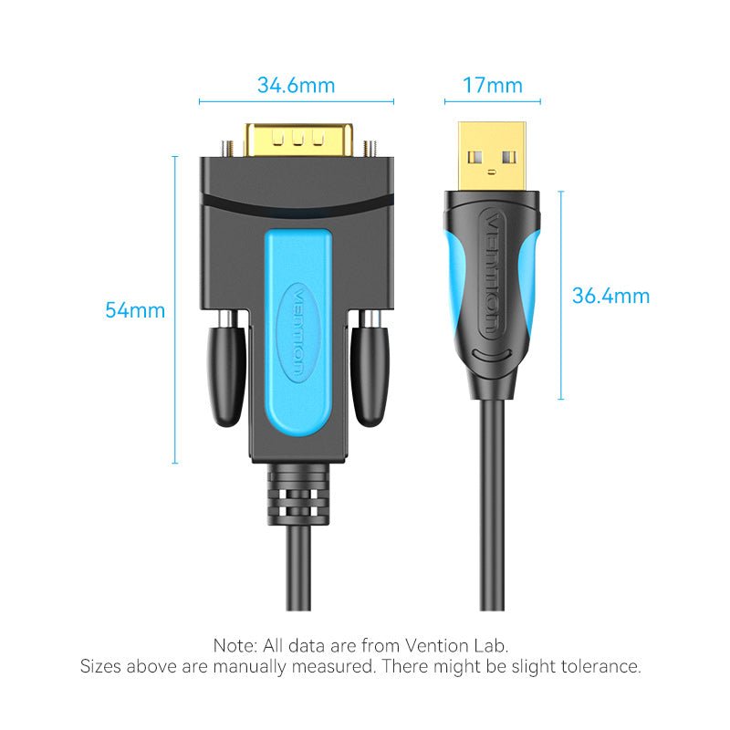 Vention USB to RS232 Serial Adapter Black