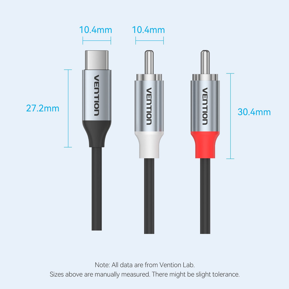 Vention USB-C Male to 2RCA Male Audio Cable