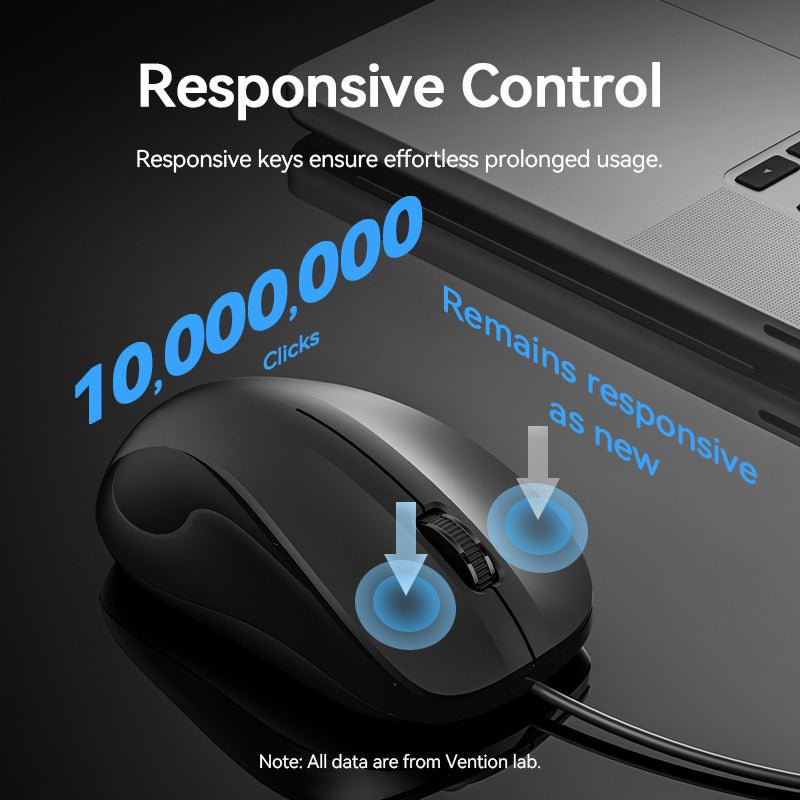Vention USB Wired Full-Sized Silent Keyboard and Mouse Combo Black Slim Type
