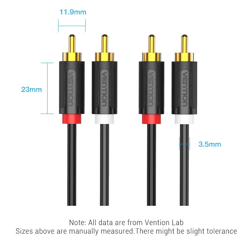 Vention 2-Male to 2-Male RCA Cable