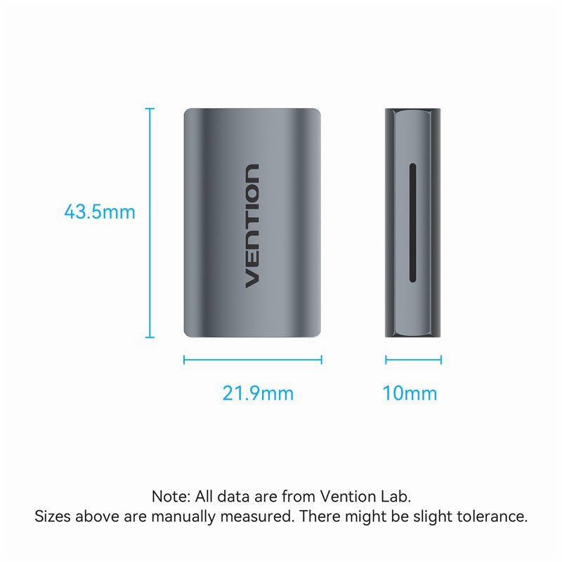 Vention HDMI™ Female to Female Repeater Gray Aluminum Alloy Type