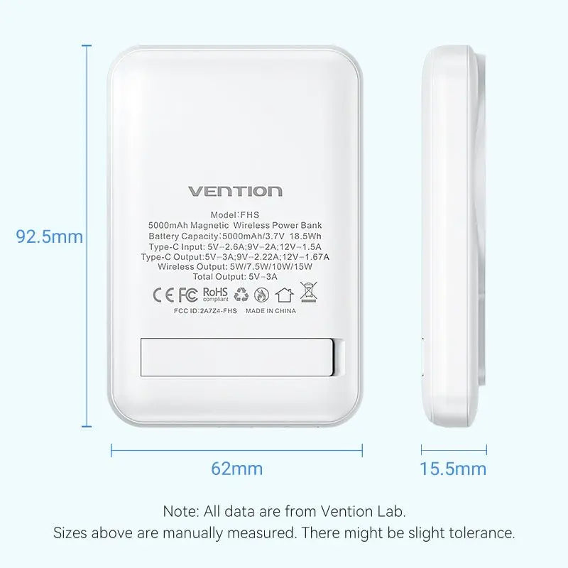 Vention 5000mAh Magnetic Wireless Power Bank 20W——On Promotion