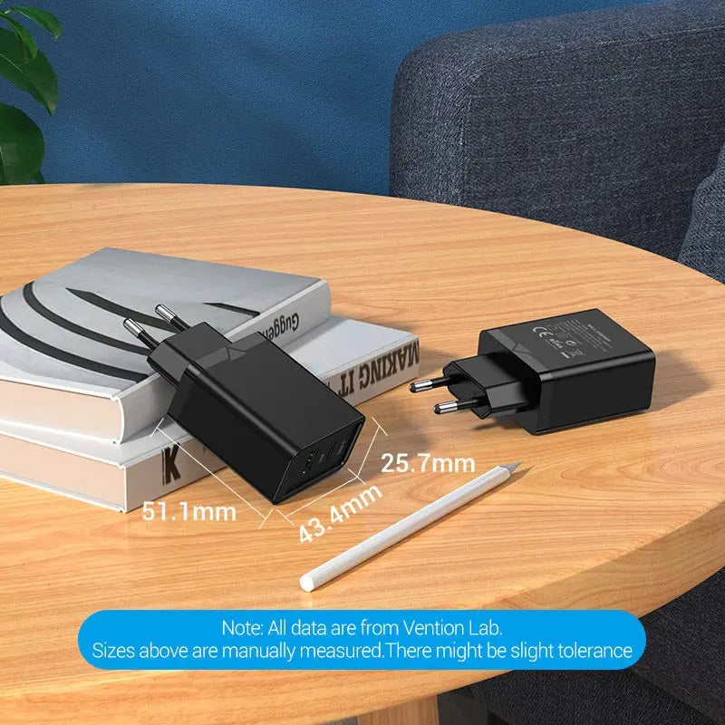 Vention 2-Port  USB(A+C) Wall Charger (18W/20W) EU-Plug
