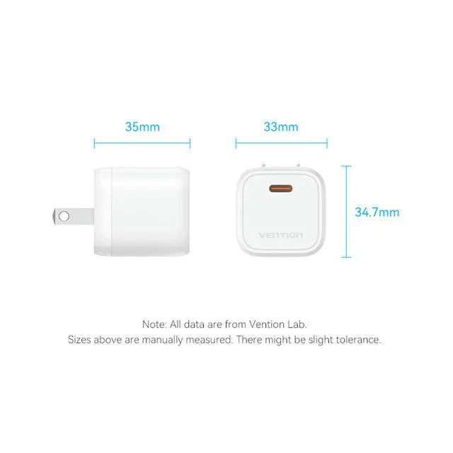 Vention 1-port USB-C GaN Charger(30W) US Plug
