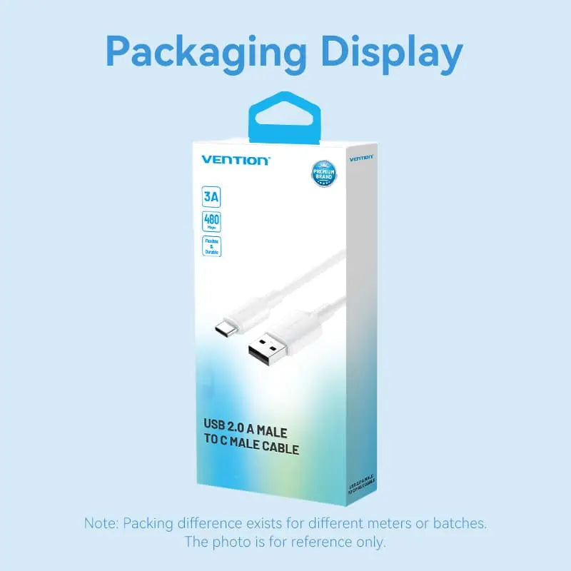 Vention USB 2.0 A Male to C Male 3A Cable PVC Type