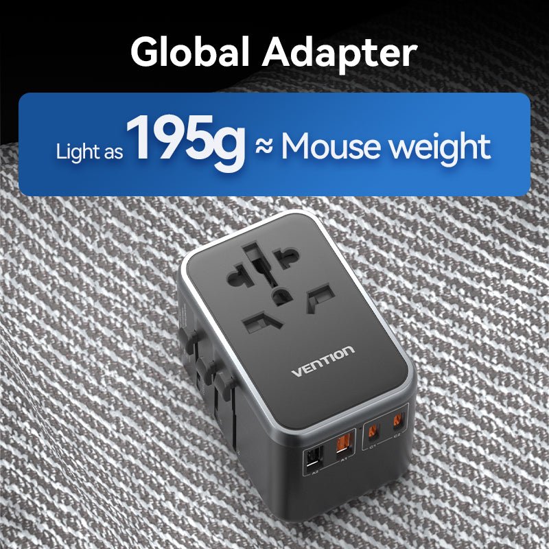 Vention 4-Port USB (C+C+A+A) GaN Universal Travel Adapter (65W/65W/60W/5W)