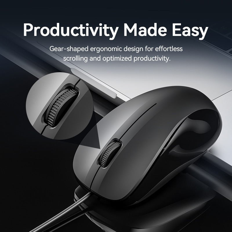 Vention USB Wired Full-Sized Silent Keyboard and Mouse Combo Black Slim Type