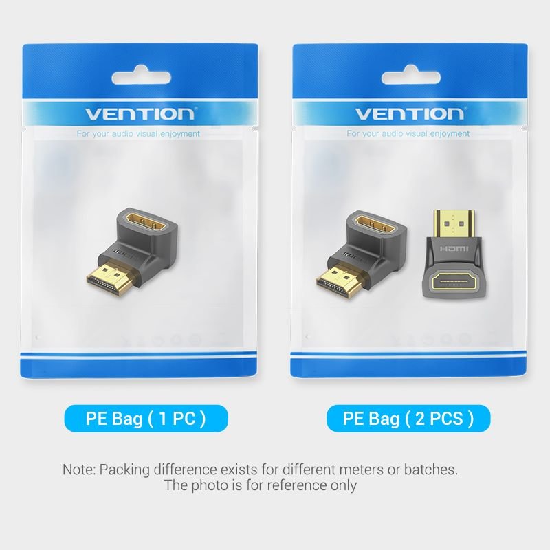 Vention HDMI™ 90 Degree Male to Female Adapter Black