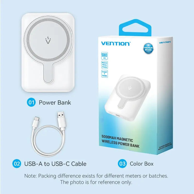 Vention 5000mAh Magnetic Wireless Power Bank 20W——On Promotion