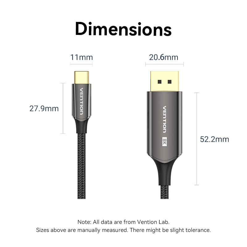 Vention 8K Bi-Directional USB-C to DisplayPort Cable