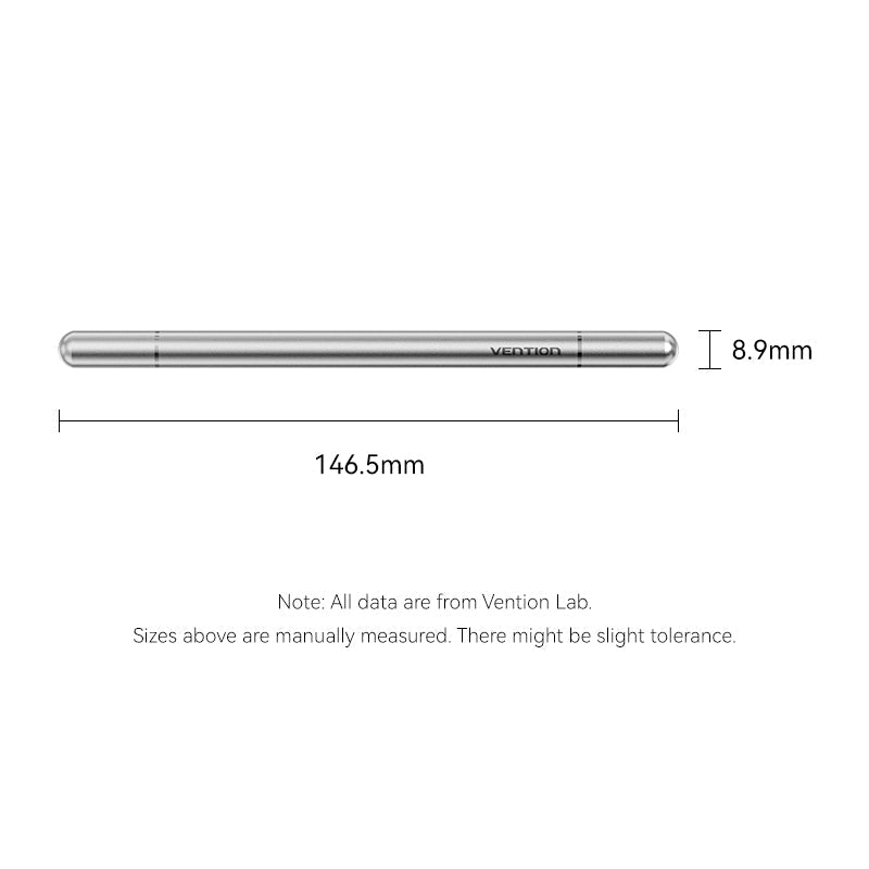 Vention 2-in-1 Stylus Pen Gray Aluminum Alloy Type