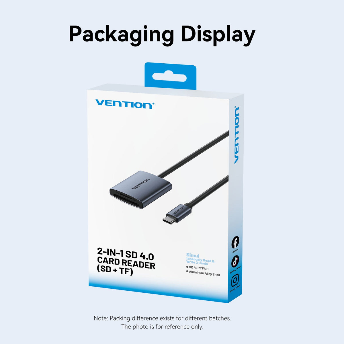 Vention 2-in-1 SD 4.0 Card Reader (SD + TF)