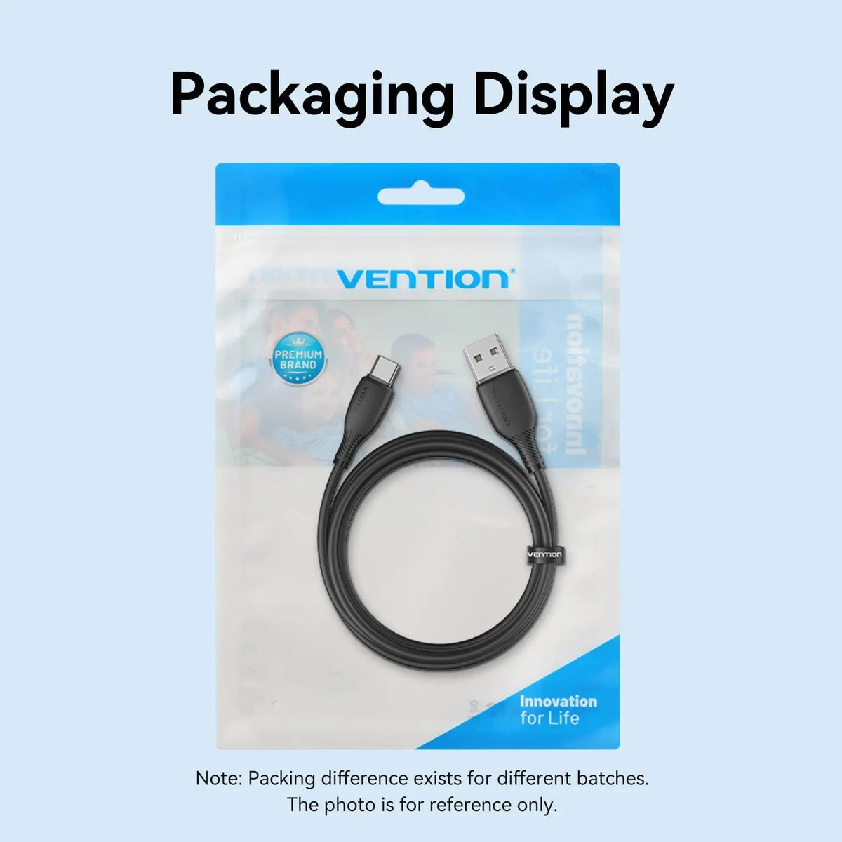 Vention USB 2.0 A Male to C Male 3A Cable PVC Type