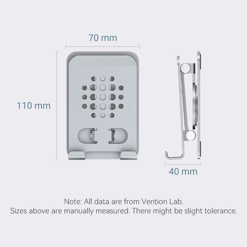 Vention Articulating Desk Phone Stand with 360° Rotatable Base Gray Aluminium Alloy Type