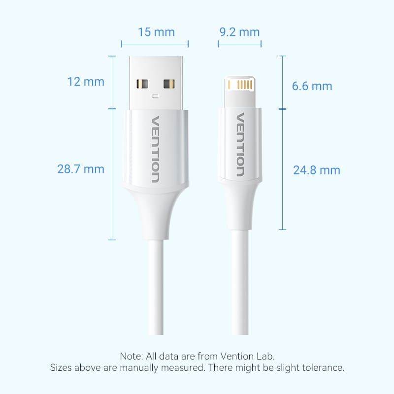 Vention USB 2.0 Type-A Male to Lightning Male 2.4A Cable
