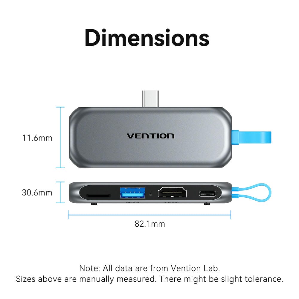 Vention 4-in-1 USB-C Cable-Free Docking Station