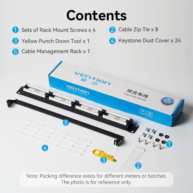 Vention 24-port Cat6 Unshielded Patch Panel