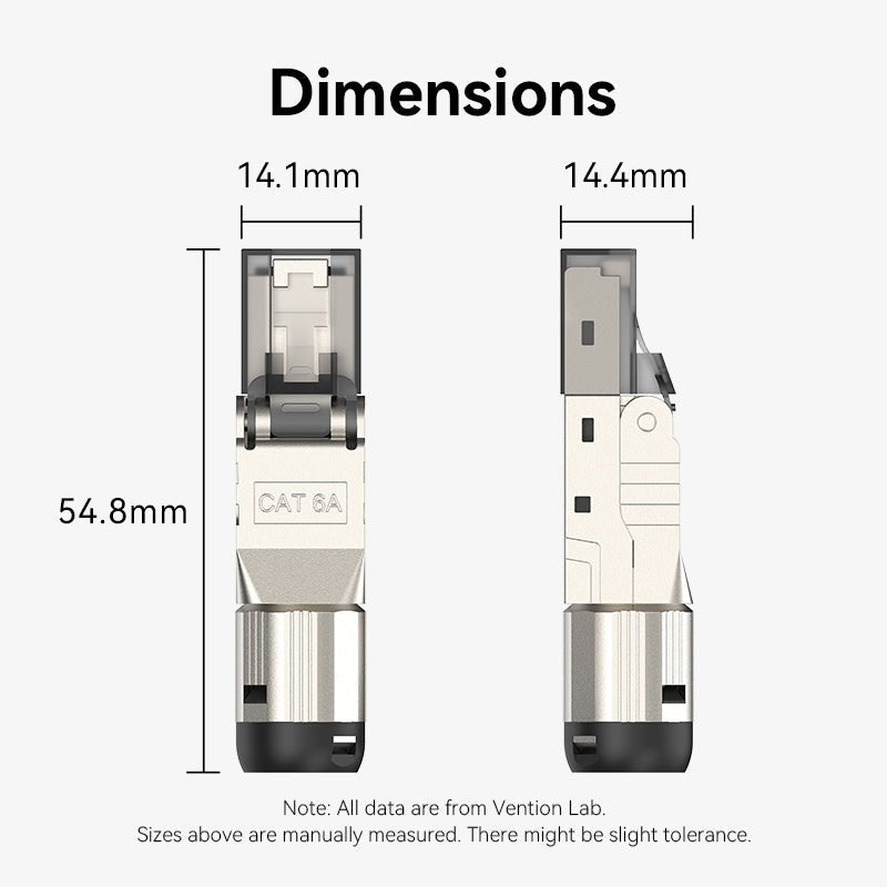 Vention Cat6A Shielded Toolless 8P8C RJ45 Modular Plug