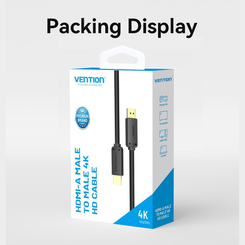 Vention HDMI™-A Male to Male 4K HD Cable 1.5M Black