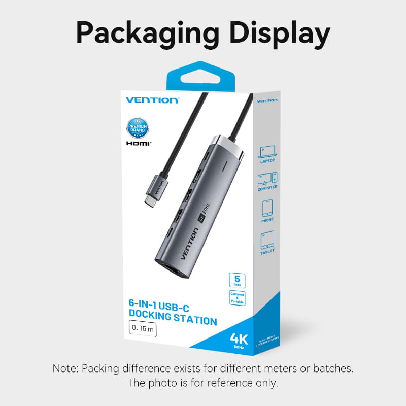 Vention 6-in-1 USB-C Docking Station